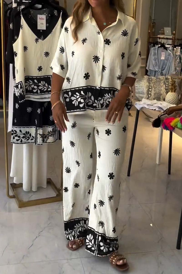 Women's casual printed two-piece set