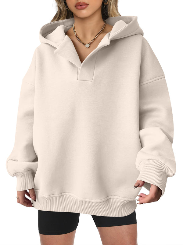 Women's Oversized V-Neck Hooded Pullover (Buy 2 Free Shipping)