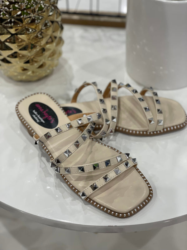 Gizelle Studded Strappy Sandals- Multiple Options